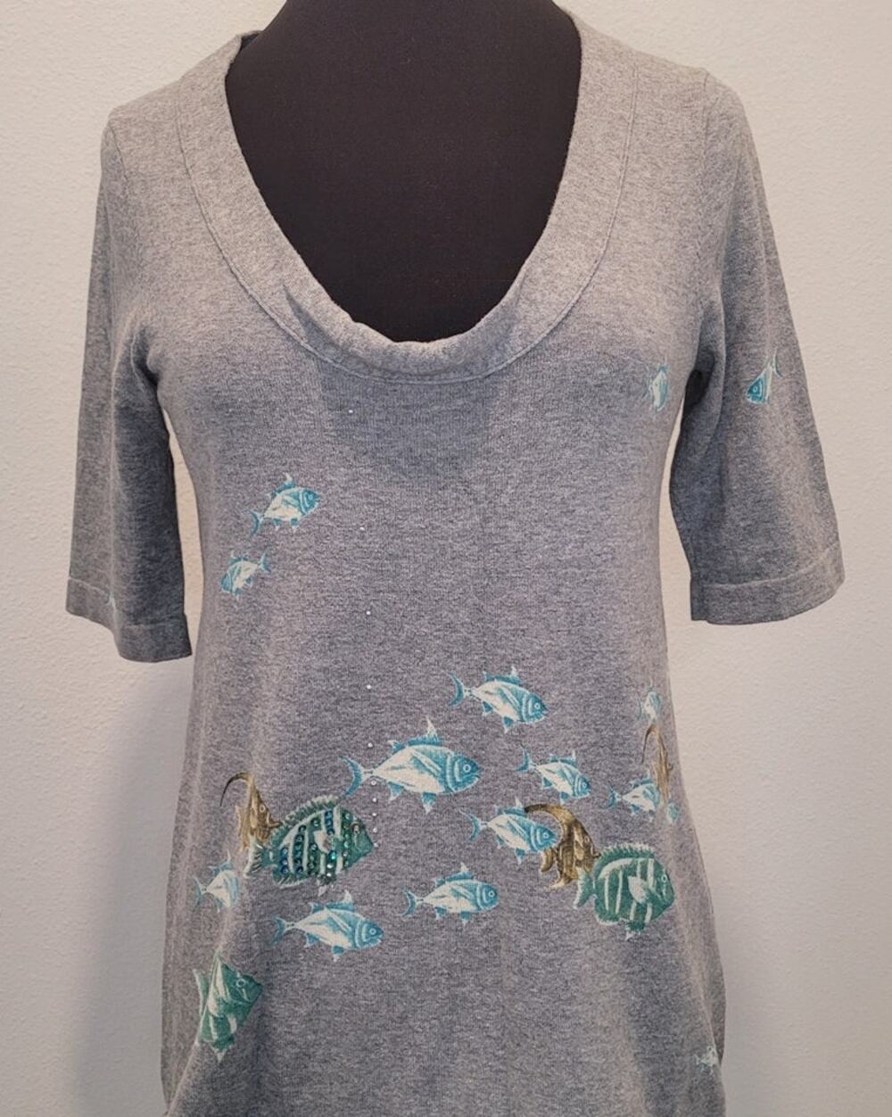 Moth Anthropologie Shoaling Gleam Sweater Fish M Atrsy Quirky Cottagecore